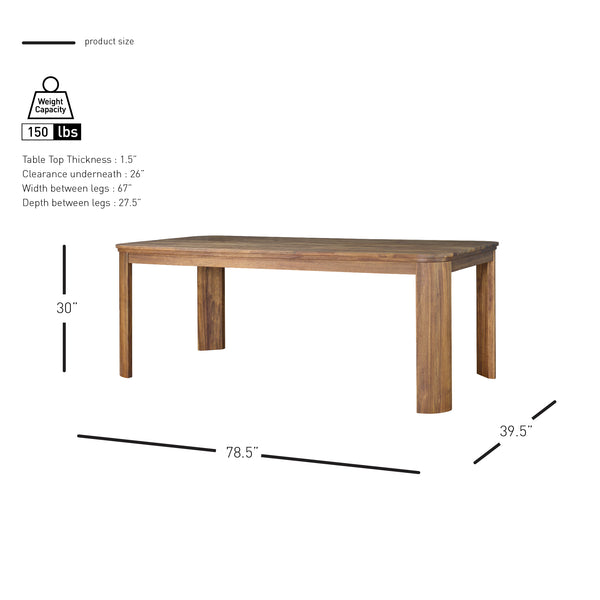 New Pacific Direct Wilmington 79" Modern Farmhouse Dining Table In Brushed Brown For Chic Dining With Comfort & Style Brushed Brown  8000090-430-npd