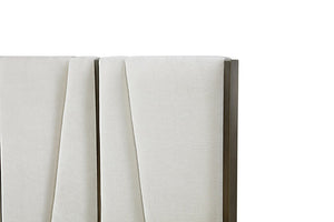 VIG Furniture Nixa Queen Bed & 2 Nightstands — Beige Velvet Headboard, Birch Nightstands, Brushed Bronze Accents VGVC-BD1909-BED-NS-BGE-queen-1