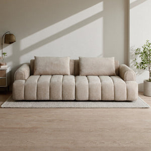 English Elm Modern Chenille Velvet Sectional Sofa Tufted Arc Design for Living Room Apartment W2664S00003