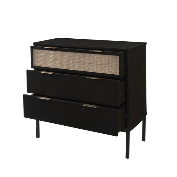 New Pacific Direct Caine Rattan Chest 3 Drawers Black, Black , Rattan 8000062-b-npd