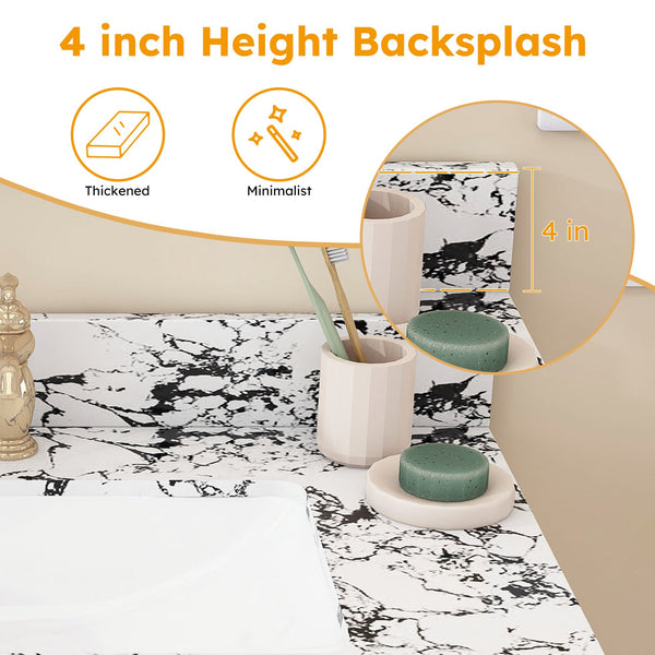 English Elm 31"X22" Bathroom Vanity Top With Undermount Ceramic Sink, Backsplash & Durable Panda White Finish W509P362103