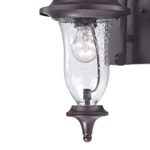 Thomas Lighting Trinity Lantern Style Outdoor Wall Sconce with Seeded Glass and Bronze Metalwork 8001EW/75