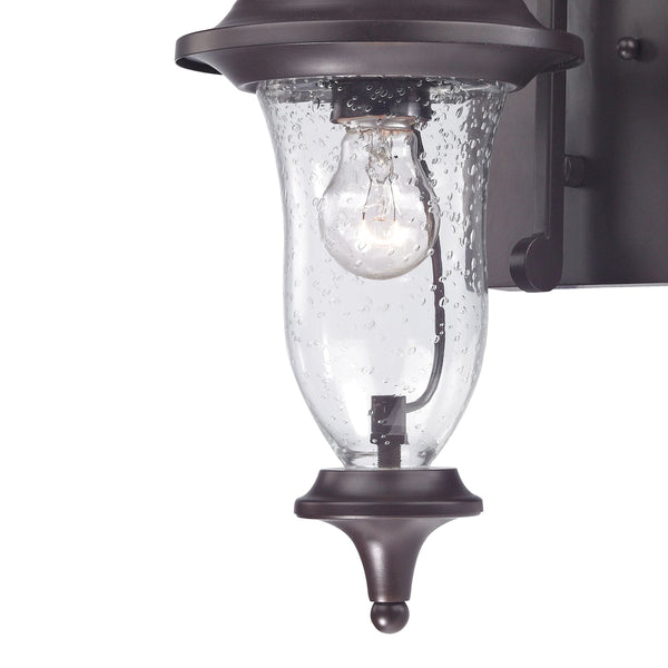 Thomas Lighting Trinity Lantern Style Outdoor Wall Sconce with Seeded Glass and Bronze Metalwork 8001EW/75