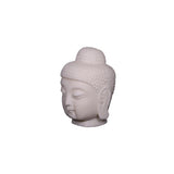 Lilys 9.5"H White Marble Buddha Head Statue 8002S