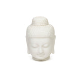 12“H Handmade White Marble Buddha Head Statue