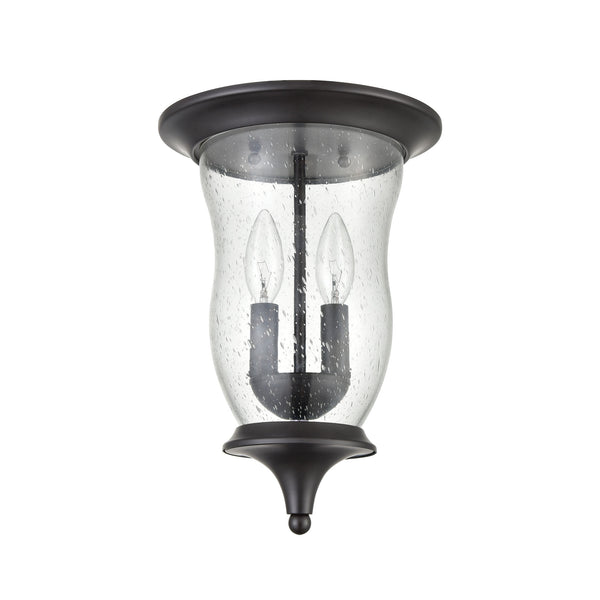 Thomas Lighting Trinity Outdoor Flush Mount Light Seeded Glass Porch Lantern Oil Rubbed Bronze 8002FM/75