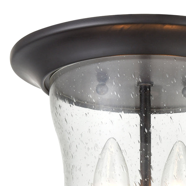 Thomas Lighting Trinity Outdoor Flush Mount Light Seeded Glass Porch Lantern Oil Rubbed Bronze 8002FM/75