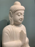 Lilys Approx. 24 Inches High White Marble Praying Buddha Statue 8003-L