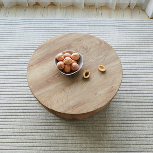 English Elm 31.5" Round Drum Coffee Table Mdf Wood Grain Modern Industrial Living Room Accent W3732P495748