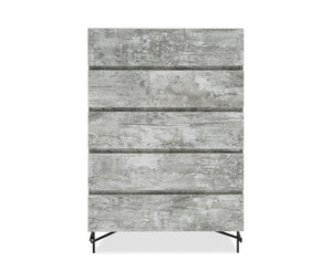 VIG Furniture Aria Italian Chest In Rustic Tiger Wood Matt Grey — Textured Modern Design, Metal Legs, Made In Italy (H50") VGAC-ARIA-CHEST