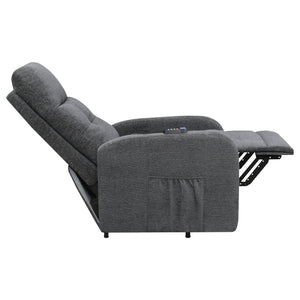 English Elm Lyle Charcoal Power Lift Massage Chair with Heat, USB Remote, Gel Memory Foam & Dual Storage Pockets B062P333409