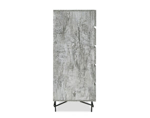 VIG Furniture Aria Italian Chest In Rustic Tiger Wood Matt Grey — Textured Modern Design, Metal Legs, Made In Italy (H50") VGAC-ARIA-CHEST