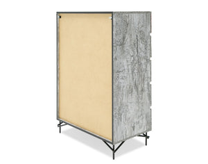 VIG Furniture Aria Italian Chest In Rustic Tiger Wood Matt Grey — Textured Modern Design, Metal Legs, Made In Italy (H50") VGAC-ARIA-CHEST