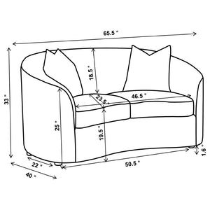 English Elm Rory Elegant 3-Piece Living Room Seating Set With Sloped Arms In Luxurious Latte Boucle Fabric B062S01206-GIGA