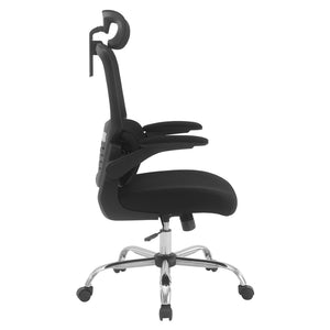 OSP Home Furnishings Mesh Back Executive Office Chair with Lumbar Support Headrest and Ergonomic Foam Seat EM60020CHR-3