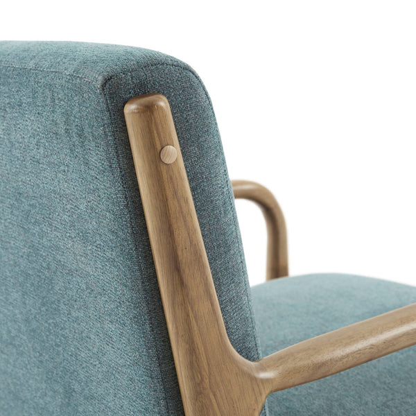JLA Home INK+IVY - Mid-Century solid wood accent armchair with plush upholstery, ergonomic curved arms and timeless minimalist style Teal II100-0434