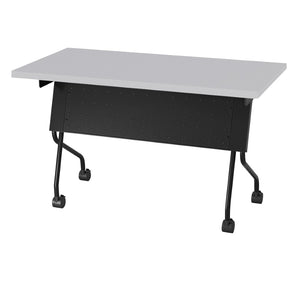 OSP Home Furnishings 4' Flip Top Nesting Training Table with Laminate Surface and Locking Casters Grey Black 84224BG