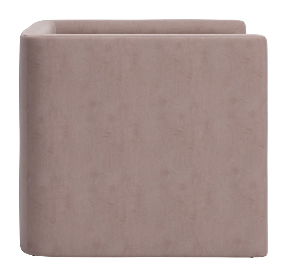 Zuo Modern Trippel Armchair In Taupe – Luxurious Velvet & Pine Wood For Modern Elegance In Any Room Brown 100% Polyester,Pine Wood 110482-zuo-modern