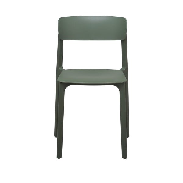 Eurostyle Tibo Stackable Outdoor Side Chair Set Of 2 In Vibrant Green - Perfect For Indoor & Outdoor Use! Green Polypropylene 80074-grn