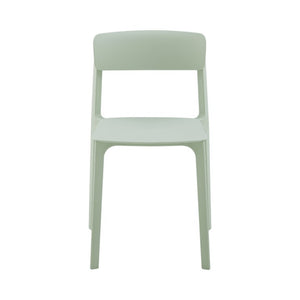 EuroStyle Tibo Stackable Polypropylene Outdoor Side Chairs UV Resistant Sculptural Patio Set of 2 Mint 80074-MNT