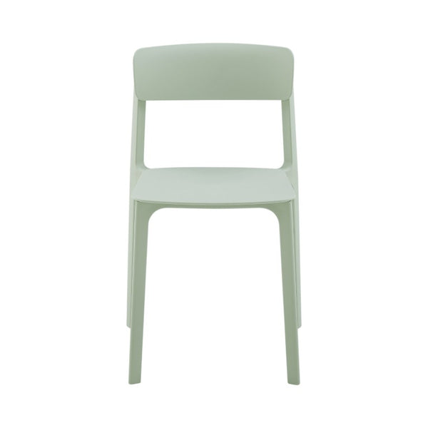 EuroStyle Tibo Stackable Polypropylene Outdoor Side Chairs UV Resistant Sculptural Patio Set of 2 Mint 80074-MNT