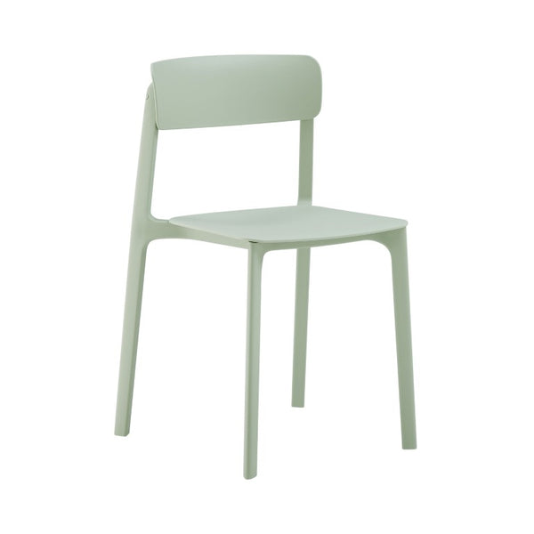 EuroStyle Tibo Stackable Polypropylene Outdoor Side Chairs UV Resistant Sculptural Patio Set of 2 Mint 80074-MNT