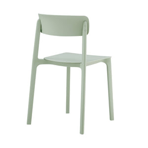 EuroStyle Tibo Stackable Polypropylene Outdoor Side Chairs UV Resistant Sculptural Patio Set of 2 Mint 80074-MNT