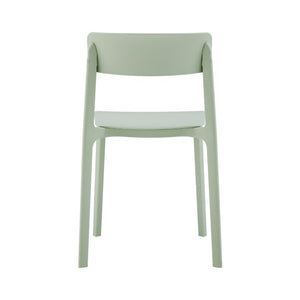 EuroStyle Tibo Stackable Polypropylene Outdoor Side Chairs UV Resistant Sculptural Patio Set of 2 Mint 80074-MNT