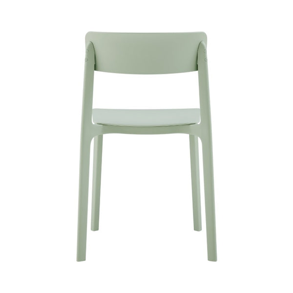 EuroStyle Tibo Stackable Polypropylene Outdoor Side Chairs UV Resistant Sculptural Patio Set of 2 Mint 80074-MNT