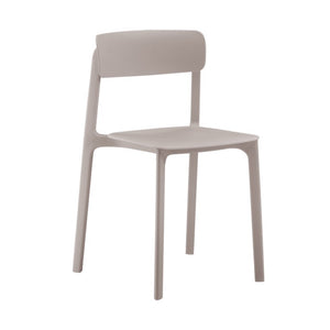 EuroStyle Tibo Stackable Polypropylene Outdoor Side Chairs UV Resistant Sculptural Patio Set of 2 Taupe 80074-TPE