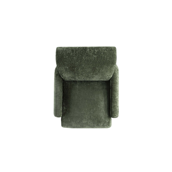 English Elm Verandah Chenille Lounge Chair — Kiln-Dried Pine Frame, High-Density Foam, Commercial Grade Comfort Olive Green B365P398020