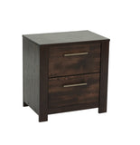 English Elm Rustic 1 Piece Nightstand Wooden Mahogany Finish Bedside Table 2-Drawers Classic Bedroom Furniture