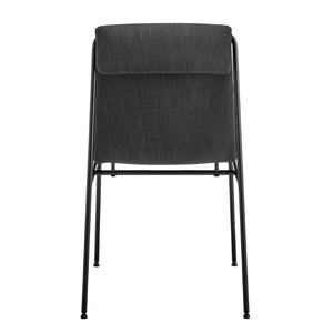 EuroStyle Ludvig Ergonomic Upholstered Dining Chair Set of 2 with Powder Coated Steel Frame Anthracite 80078ANTH