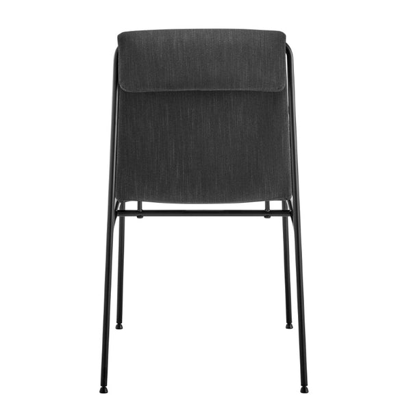 EuroStyle Ludvig Ergonomic Upholstered Dining Chair Set of 2 with Powder Coated Steel Frame Anthracite 80078ANTH