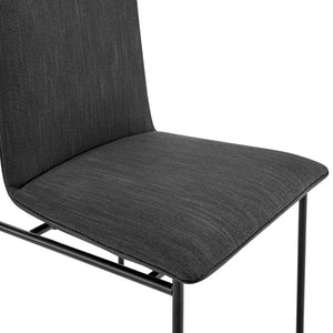 EuroStyle Ludvig Ergonomic Upholstered Dining Chair Set of 2 with Powder Coated Steel Frame Anthracite 80078ANTH