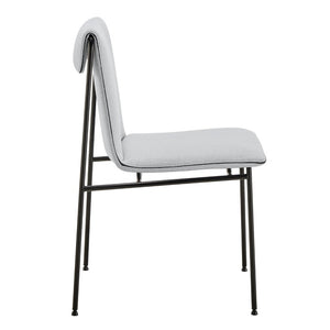 EuroStyle Ludvig Ergonomic Upholstered Dining Chair Set of 2 with Powder Coated Steel Frame Light Gray 80078LTGRY
