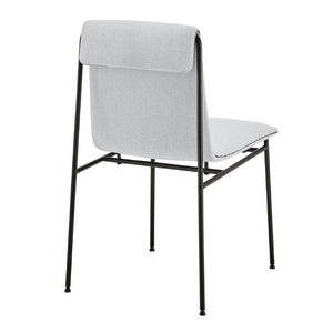 EuroStyle Ludvig Ergonomic Upholstered Dining Chair Set of 2 with Powder Coated Steel Frame Light Gray 80078LTGRY