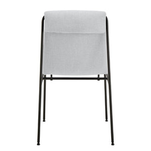 EuroStyle Ludvig Ergonomic Upholstered Dining Chair Set of 2 with Powder Coated Steel Frame Light Gray 80078LTGRY