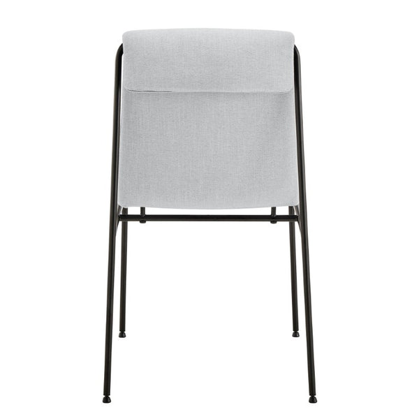 EuroStyle Ludvig Ergonomic Upholstered Dining Chair Set of 2 with Powder Coated Steel Frame Light Gray 80078LTGRY