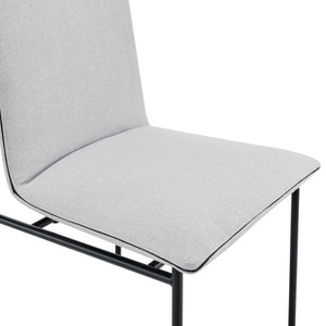 EuroStyle Ludvig Ergonomic Upholstered Dining Chair Set of 2 with Powder Coated Steel Frame Light Gray 80078LTGRY