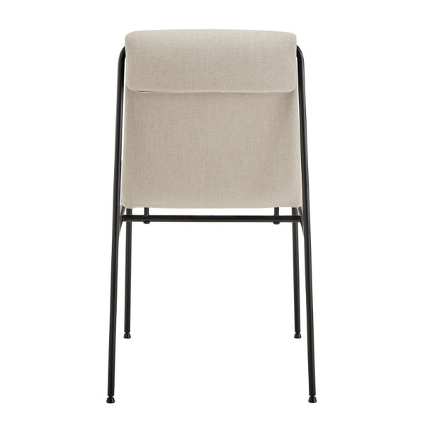 EuroStyle Ludvig Ergonomic Upholstered Dining Chair Set of 2 with Powder Coated Steel Frame Tan 80078TAN