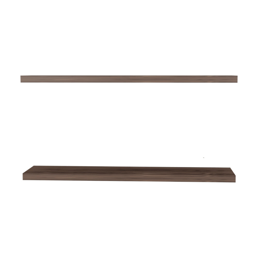 English Elm Floating Shelves - Stylish Walnut Design, 2-Tiered Storage Solution For Modern Home Decor & Organization B097P250908