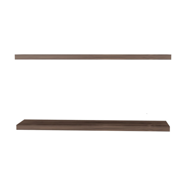 English Elm Floating Shelves - Stylish Walnut Design, 2-Tiered Storage Solution For Modern Home Decor & Organization B097P250908