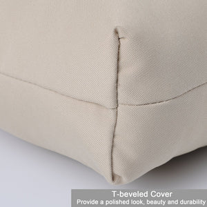 English Elm 2 Pcs Set High Back Patio Chair Cushions Tufted Outdoor Reversible 44x22x4 Waterproof Comfort khaki W419P287336
