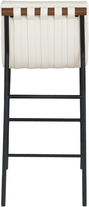 Burke Cream Vegan Leather Bar Stool 800Cream-C Meridian Furniture
