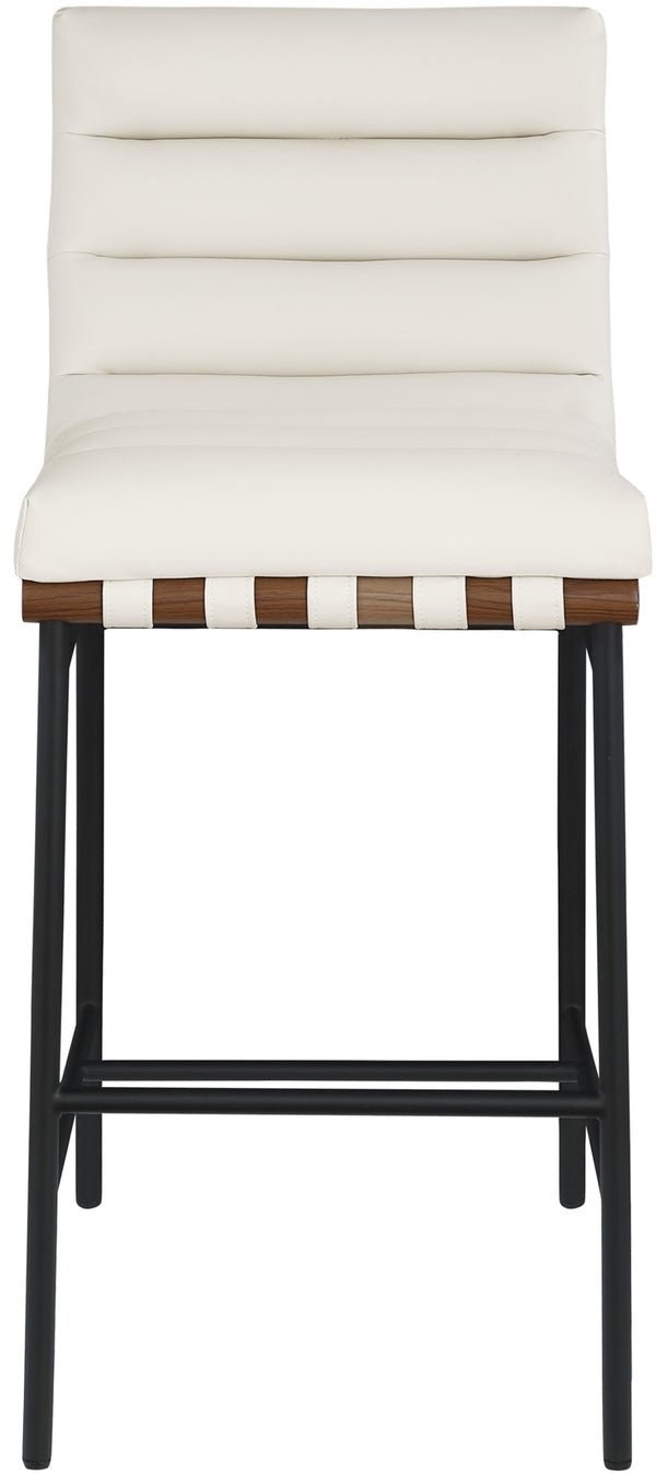 Burke Cream Vegan Leather Bar Stool 800Cream-C Meridian Furniture