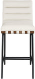 Burke Cream Vegan Leather Bar Stool 800Cream-C Meridian Furniture