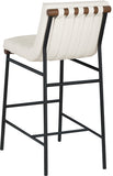 Burke Cream Vegan Leather Bar Stool 800Cream-C Meridian Furniture