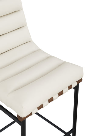 Burke Cream Vegan Leather Bar Stool 800Cream-C Meridian Furniture