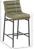 Burke Olive Green Vegan Leather Bar Stool 800Olive-C Meridian Furniture